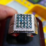 Cincin Emas Putih Permata Biru